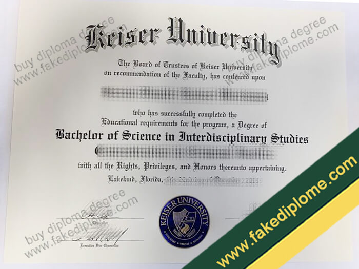 Keiser University diploma sample